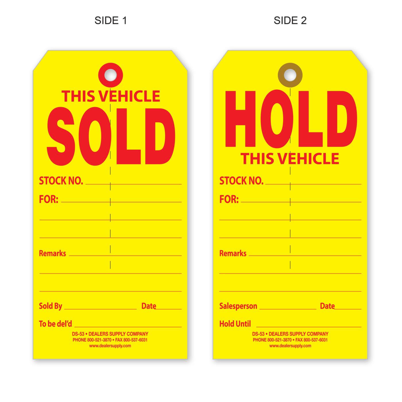 Sold and Hold Tags - Image 2