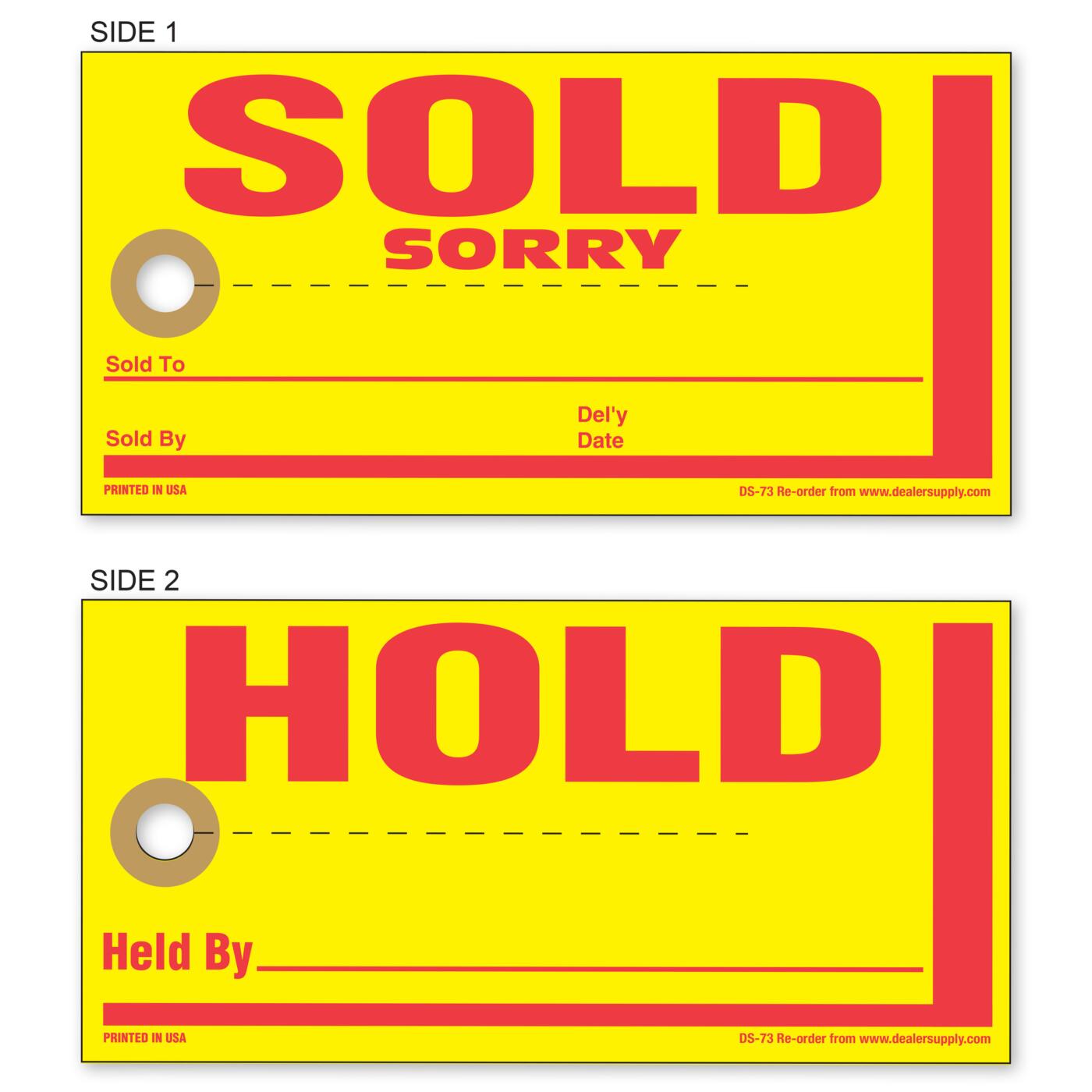 Sold and Hold Tags - Image 4