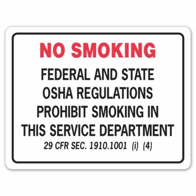 No Smoking Sign dealer supply