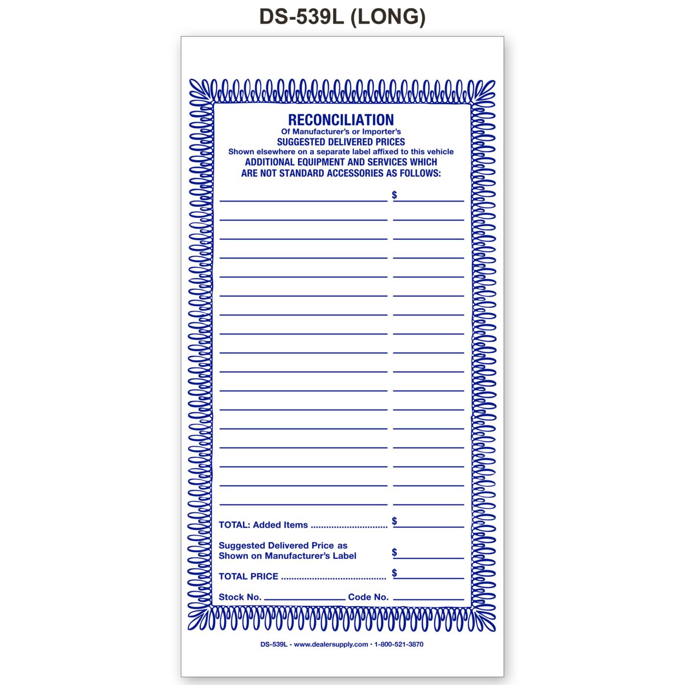 Standard Reconciliation Stickers - Image 2