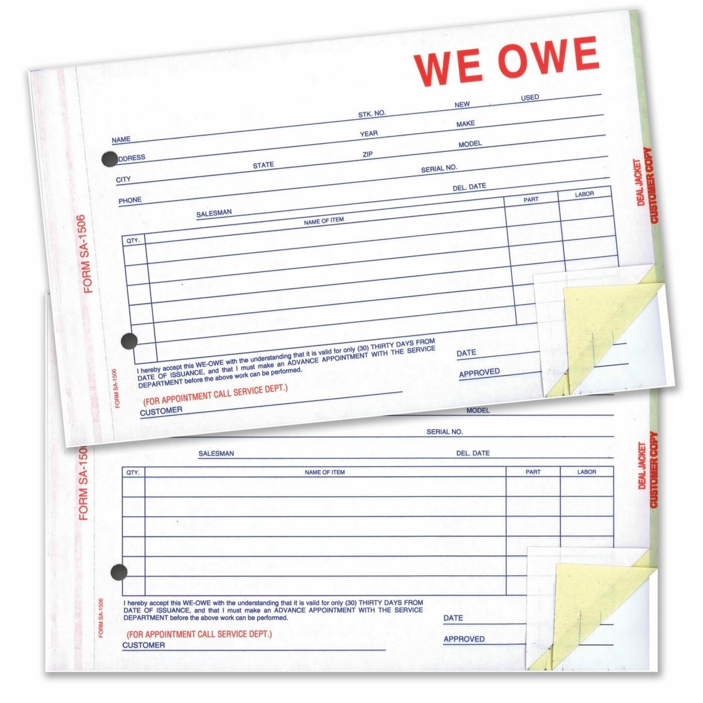 We Owe Forms