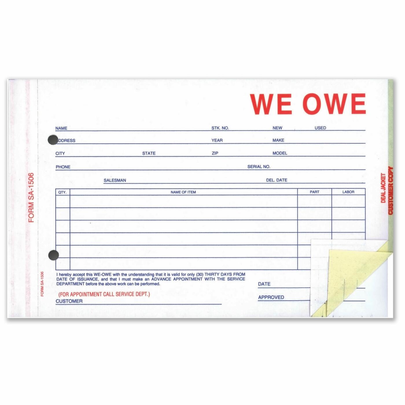 We Owe Forms - Image 2
