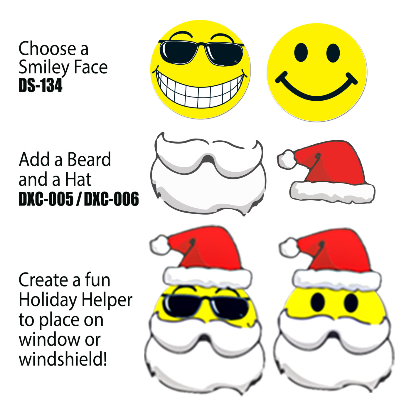 Santa Beard Windshield Decals - Image 3