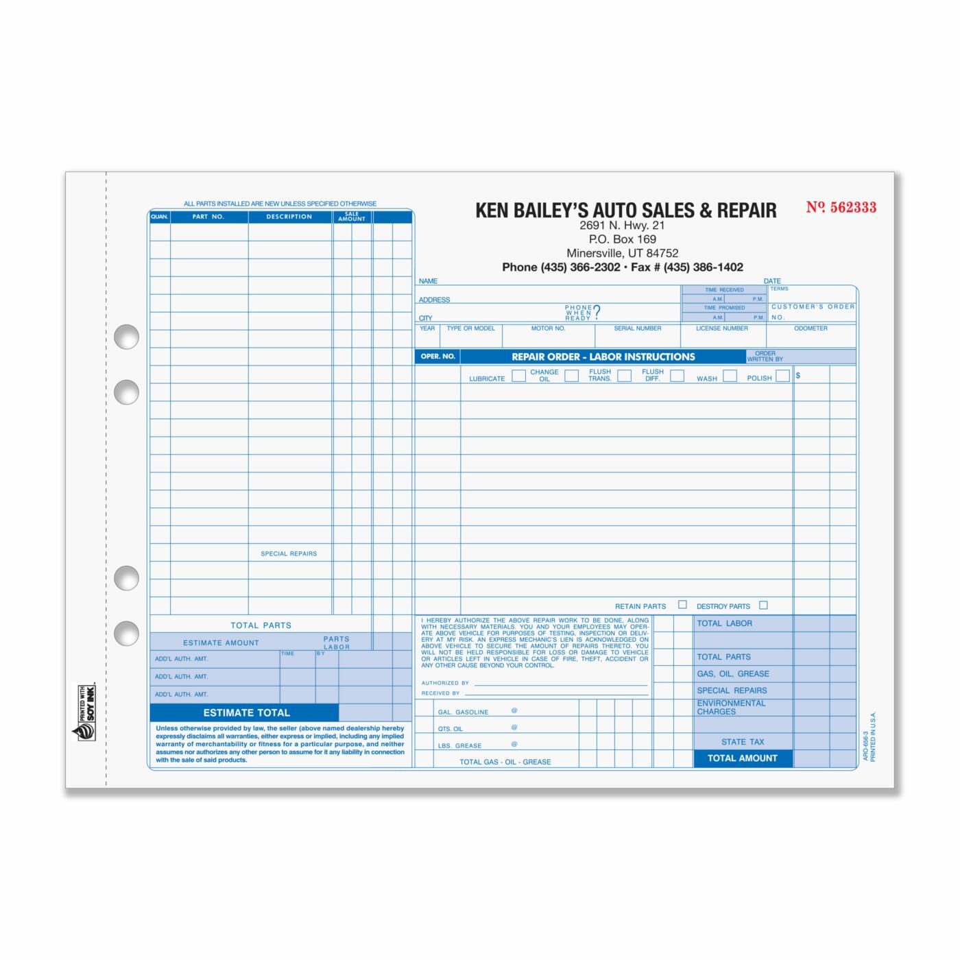 Automotive Repair Forms - Image 2