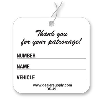 Service Customer Square Key Tags