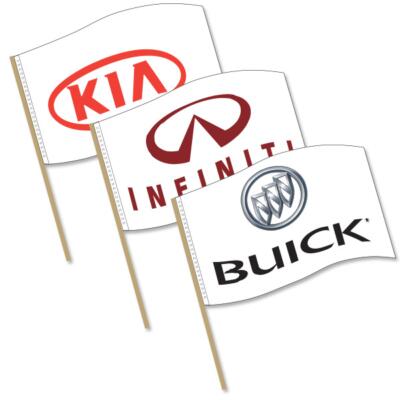 Set of 3 Flags on Staffs