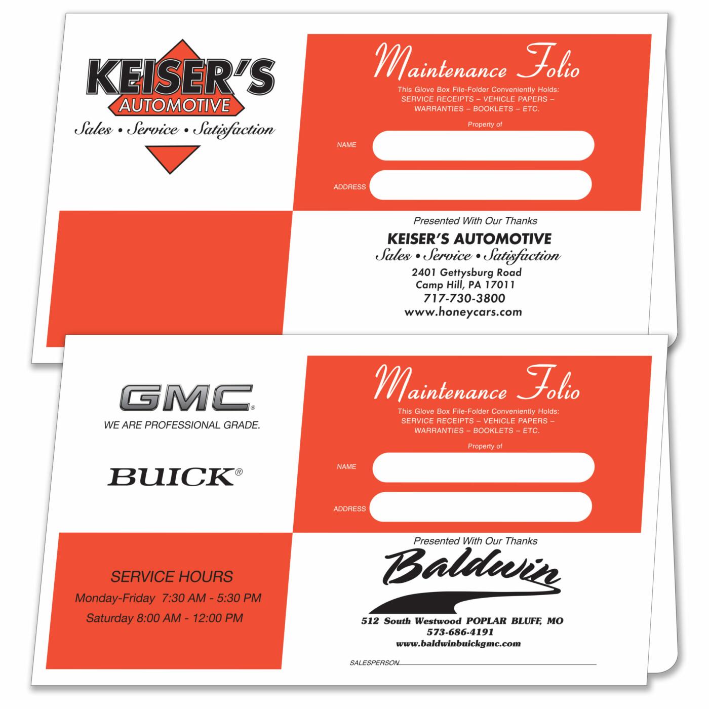 Maintenance Folios
