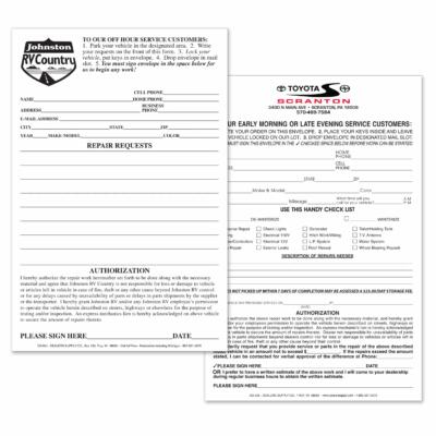 Early Bird Envelopes for service auto dealer supply